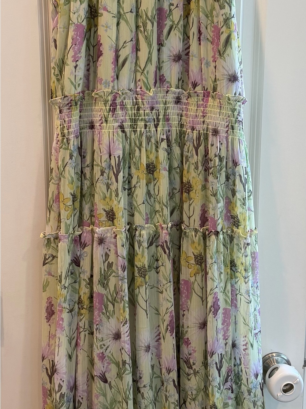 Taylor Floral Tiered Maxi Skirt - Pastel Wildflower Print Size 16